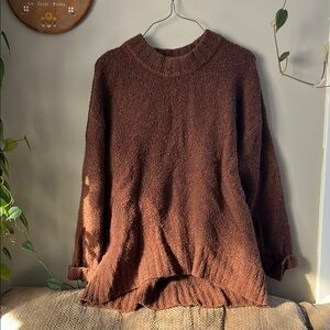 Old Navy Brown Crew Neck Sweater Relaxed Fit
